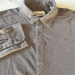 California Shirt Co. long Sleeve Cotton/Poly Stretch Button Up Sz. L
